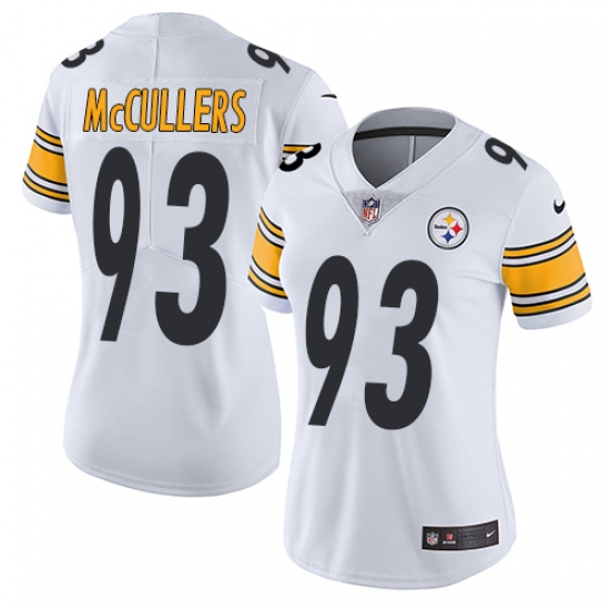 Women's Nike Pittsburgh Steelers 93 Dan McCullers White Vapor Untouchable Limited Player NFL Jersey