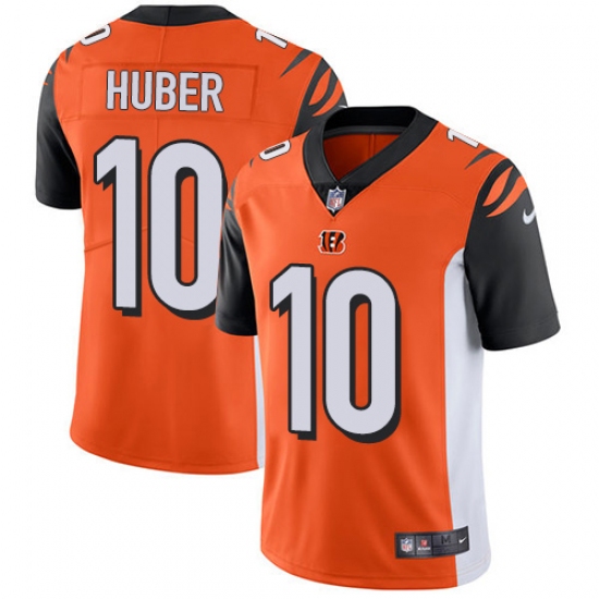 Youth Nike Cincinnati Bengals 10 Kevin Huber Vapor Untouchable Limited Orange Alternate NFL Jersey