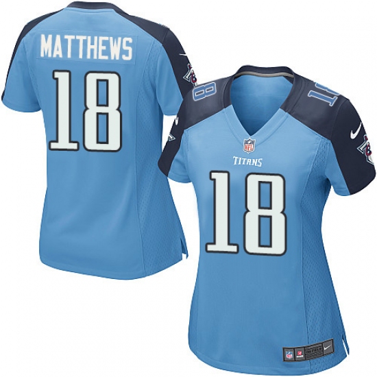 Women's Nike Tennessee Titans 18 Rishard Matthews Game Light Blue Team Color NFL Jersey