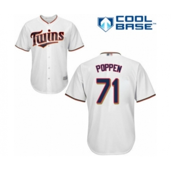 Youth Minnesota Twins 71 Sean Poppen Authentic White Home Cool Base Baseball Player Jersey