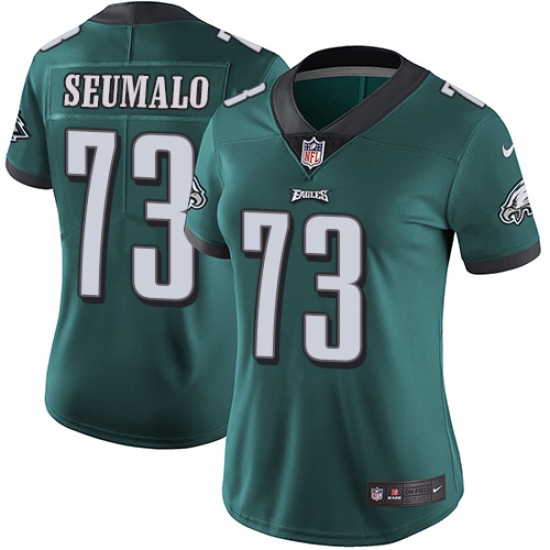Women's Nike Philadelphia Eagles 73 Isaac Seumalo Midnight Green Team Color Vapor Untouchable Limited Player NFL Jersey