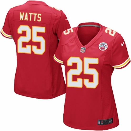 Women's Nike Kansas City Chiefs 25 Armani Watts Game Red Team Color NFL Jersey
