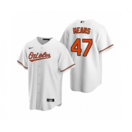 Youth Baltimore Orioles 47 John Means Nike White 2020 Replica Home Jersey