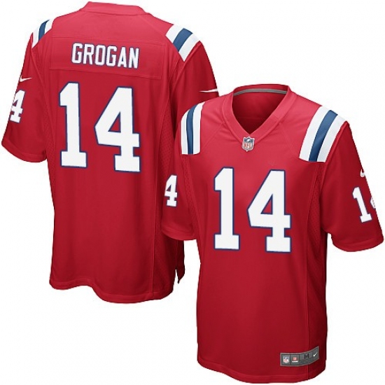Men's Nike New England Patriots 14 Steve Grogan Game Red Alternate NFL Jersey