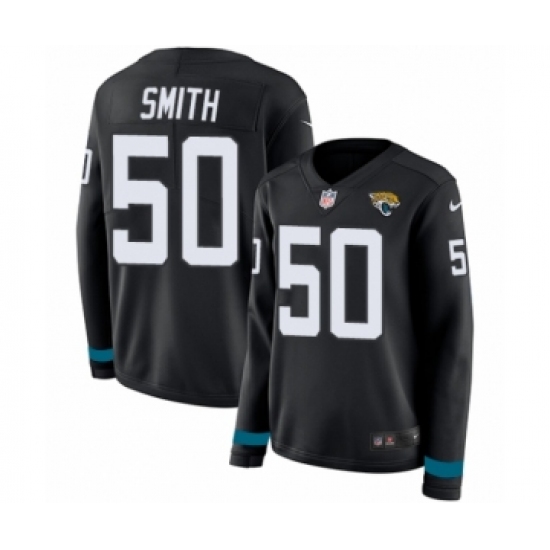 Women's Nike Jacksonville Jaguars 50 Telvin Smith Limited Black Therma Long Sleeve NFL Jersey