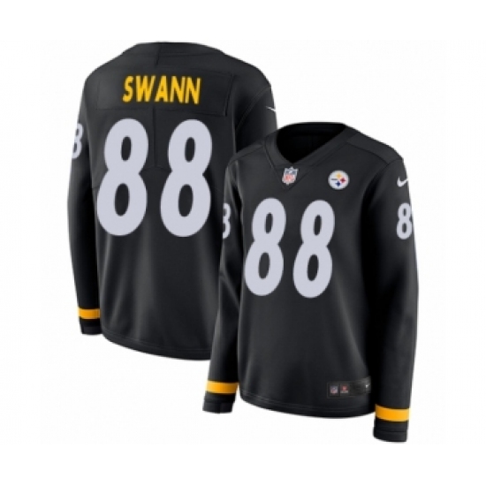Women's Nike Pittsburgh Steelers 88 Lynn Swann Limited Black Therma Long Sleeve NFL Jersey