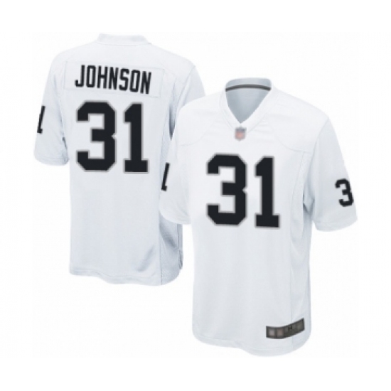 Men's Oakland Raiders 31 Isaiah Johnson Game White Football Jersey