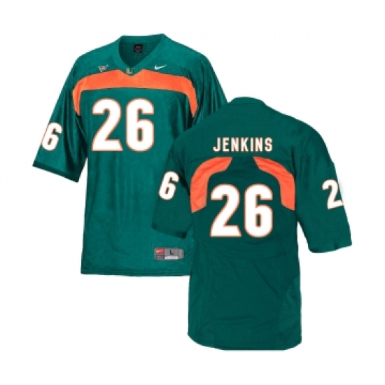 Miami Hurricanes 26 Rayshawn Jenkins Green College Football Jersey