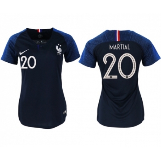 Women's France 20 Martial Home Soccer Country Jersey