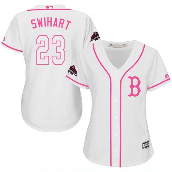 Women's Majestic Boston Red Sox 23 Blake Swihart Authentic White Fashion 2018 World Series Champions MLB Jersey