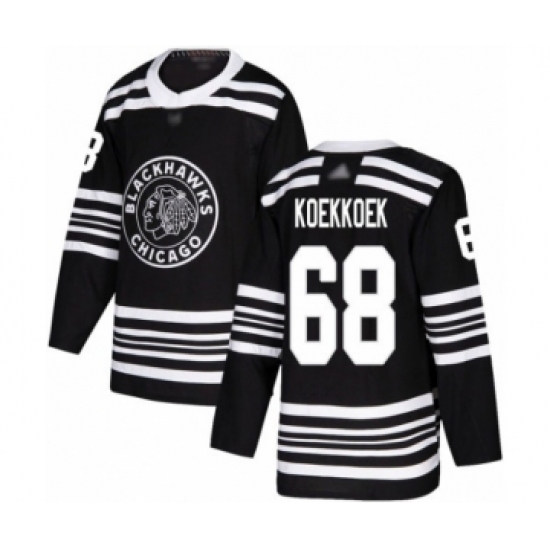 Men's Chicago Blackhawks 68 Slater Koekkoek Authentic Black Alternate Hockey Jersey