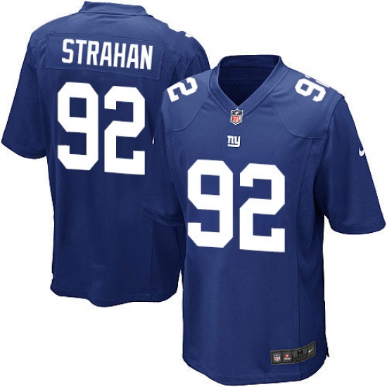 Men's Nike New York Giants 92 Michael Strahan Game Royal Blue Team Color NFL Jersey