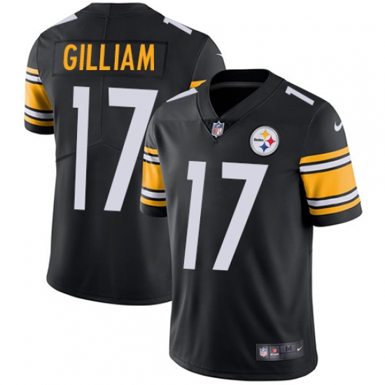 Men's Nike Pittsburgh Steelers 17 Joe Gilliam Black Team Color Vapor Untouchable Limited Player NFL Jersey