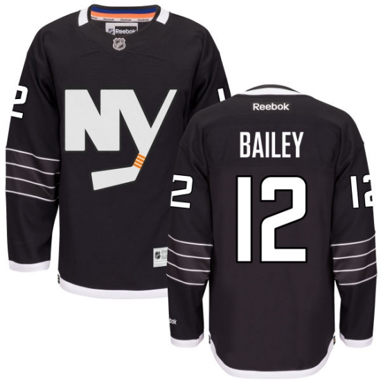 Men's Reebok New York Islanders 12 Josh Bailey Premier Black Third NHL Jersey
