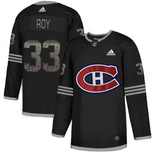 Men's Adidas Montreal Canadiens 33 Patrick Roy Black Authentic Classic Stitched NHL Jersey