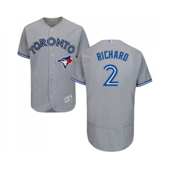Men's Toronto Blue Jays 2 Clayton Richard Grey Road Flex Base Authentic Collection Baseball Jersey