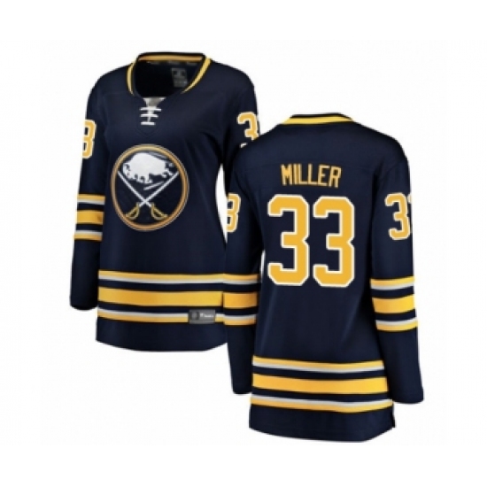 Women's Buffalo Sabres 33 Colin Miller Fanatics Branded Navy Blue Home Breakaway Hockey Jersey