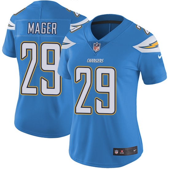 Women's Nike Los Angeles Chargers 29 Craig Mager Elite Electric Blue Alternate NFL Jersey