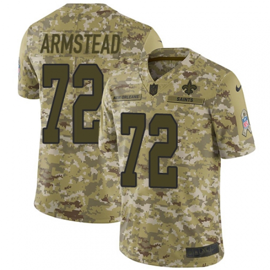 Youth Nike New Orleans Saints 72 Terron Armstead Limited Camo 2018 Salute to Service NFL Jersey