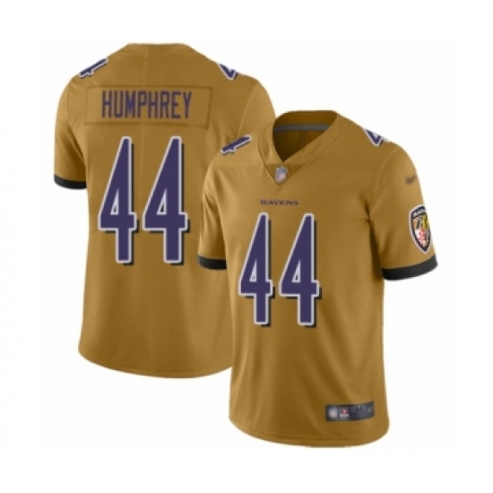 Youth Baltimore Ravens 44 Marlon Humphrey Limited Gold Inverted Legend Football Jersey