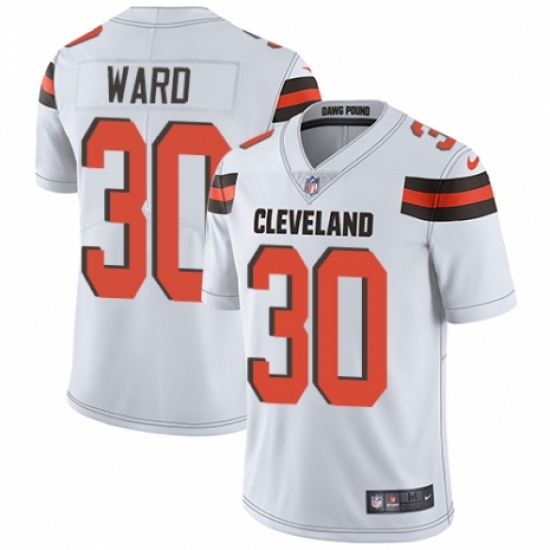 Men's Nike Cleveland Browns 30 Denzel Ward White Vapor Untouchable Limited Player NFL Jersey