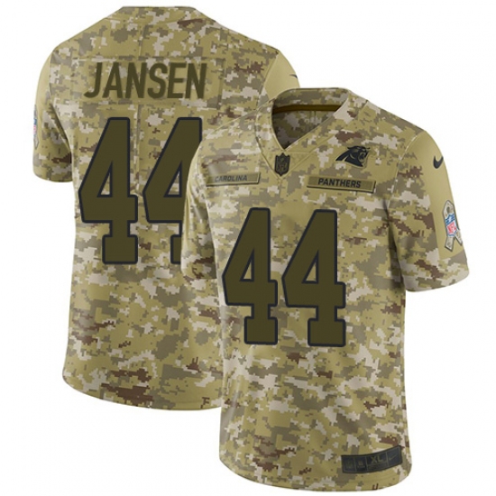 Youth Nike Carolina Panthers 44 J.J. Jansen Limited Camo 2018 Salute to Service NFL Jersey