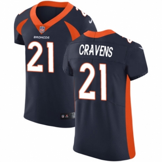 Men's Nike Denver Broncos 21 Su'a Cravens Navy Blue Alternate Vapor Untouchable Elite Player NFL Jersey
