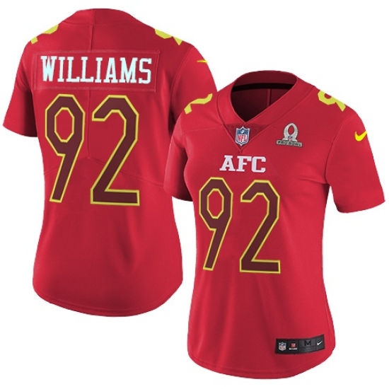 Women's Nike New York Jets 92 Leonard Williams Limited Red 2017 Pro Bowl NFL Jersey