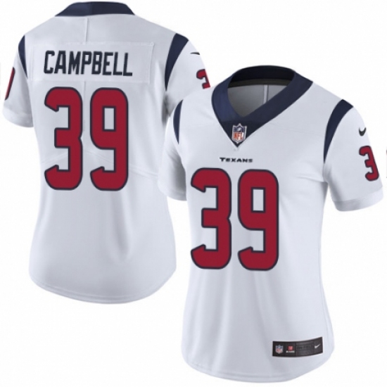 Women's Nike Houston Texans 39 Ibraheim Campbell White Vapor Untouchable Limited Player NFL Jersey