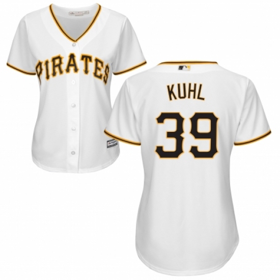Women's Majestic Pittsburgh Pirates 39 Chad Kuhl Replica White Home Cool Base MLB Jersey