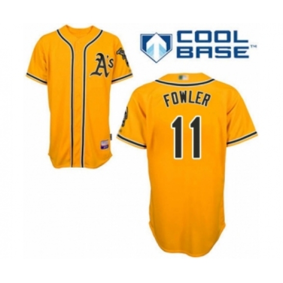 Youth Oakland Athletics 11 Dustin Fowler Authentic Gold Alternate 2 Cool Base Baseball Player Jersey