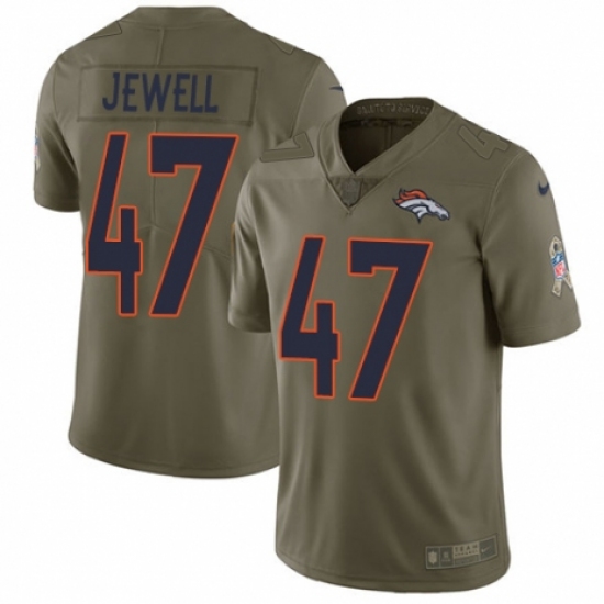 Youth Nike Denver Broncos 47 Josey Jewell Limited Olive 2017 Salute to Service NFL Jersey