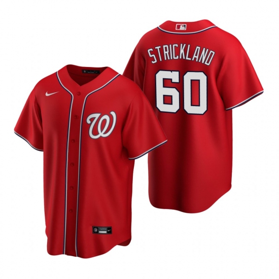 Men's Nike Washington Nationals 60 Hunter Strickland Red Alternate Stitched Baseball Jersey