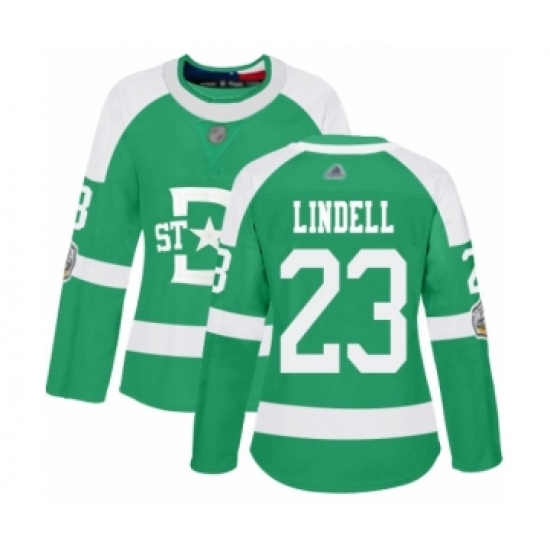 Women's Dallas Stars 23 Esa Lindell Authentic Green 2020 Winter Classic Hockey Jersey