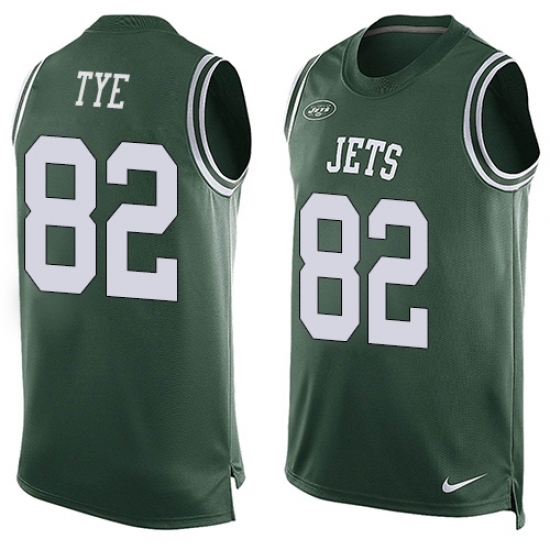 Men's Nike New York Jets 82 Will Tye Limited Green Player Name & Number Tank Top NFL Jersey