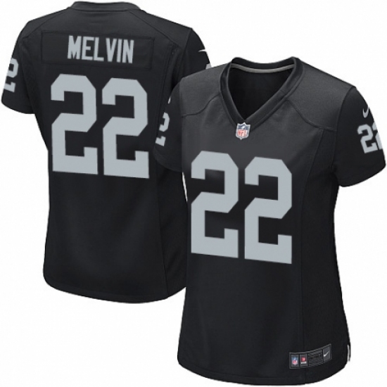 Women's Nike Oakland Raiders 22 Rashaan Melvin Game Black Team Color NFL Jersey