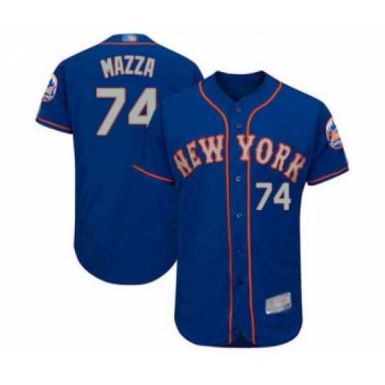 Men's New York Mets 74 Chris Mazza Royal Gray Alternate Flex Base Authentic Collection Baseball Player Jersey