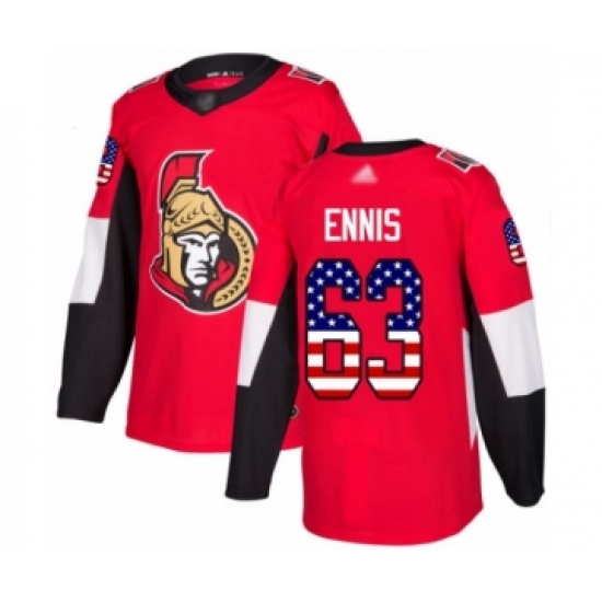 Men's Ottawa Senators 63 Tyler Ennis Authentic Red USA Flag Fashion Hockey Jersey