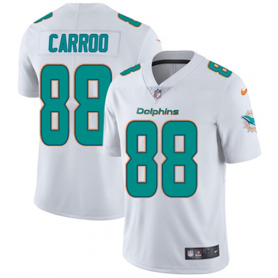 Youth Nike Miami Dolphins 88 Leonte Carroo Elite White NFL Jersey