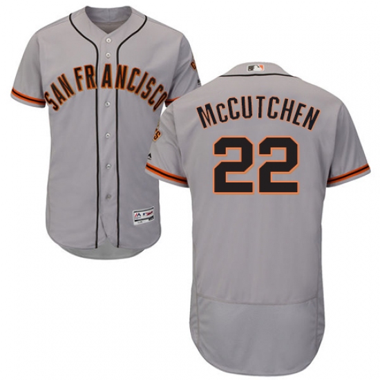 Men's Majestic San Francisco Giants 22 Andrew McCutchen Grey Road Flex Base Authentic Collection MLB Jersey