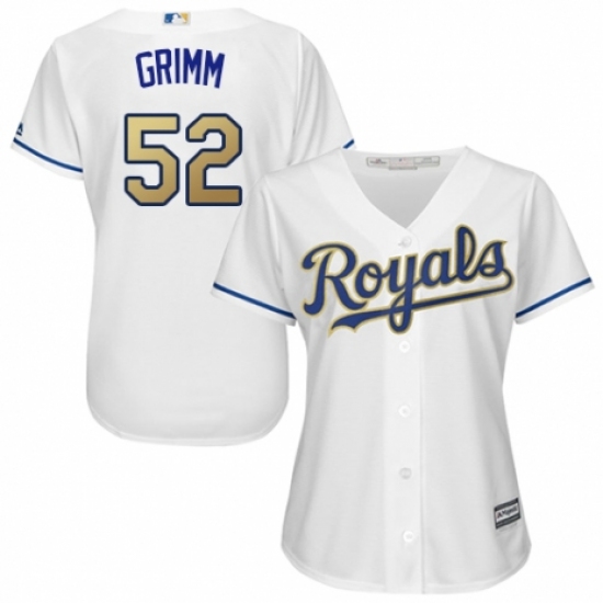 Women's Majestic Kansas City Royals 52 Justin Grimm Authentic White Home Cool Base MLB Jersey