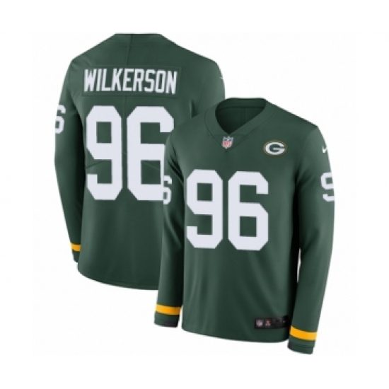 Youth Nike Green Bay Packers 96 Muhammad Wilkerson Limited Green Therma Long Sleeve NFL Jersey