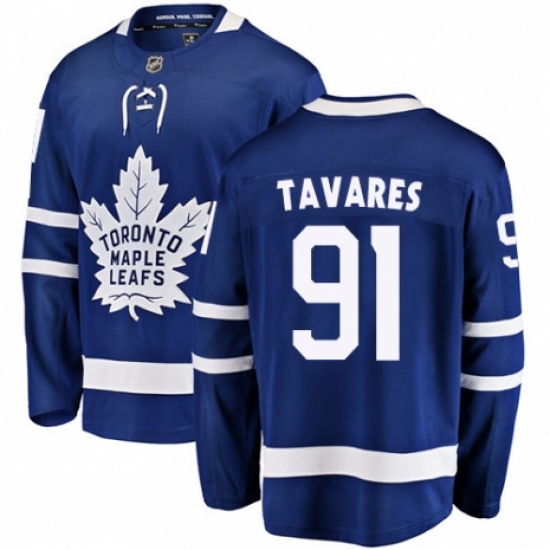 Youth Toronto Maple Leafs 91 John Tavares Authentic Royal Blue Home Fanatics Branded Breakaway NHL Jersey