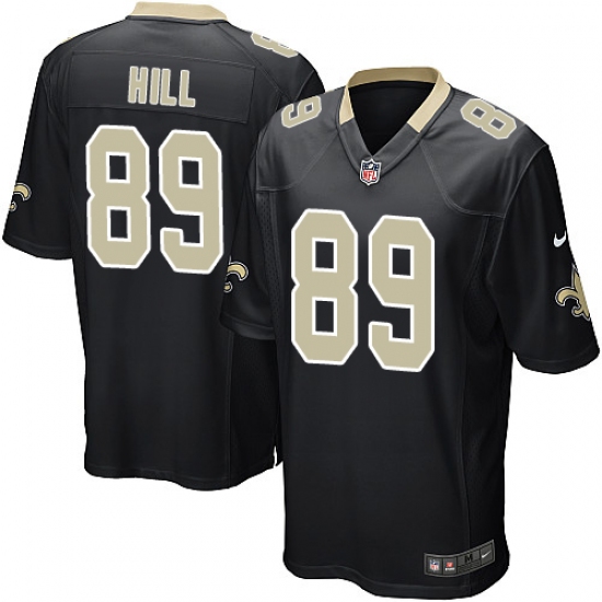 Men's Nike New Orleans Saints 89 Josh Hill Game Black Team Color NFL Jersey