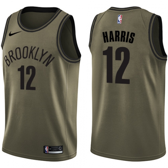 Men's Nike Brooklyn Nets 12 Joe Harris Swingman Green Salute to Service NBA Jersey