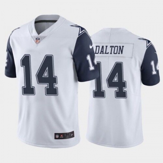 Men's Dallas Cowboys 14 Andy Dalton White Stitched Limited Jersey