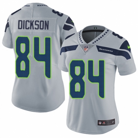 Women's Nike Seattle Seahawks 84 Ed Dickson Grey Alternate Vapor Untouchable Elite Player NFL Jersey