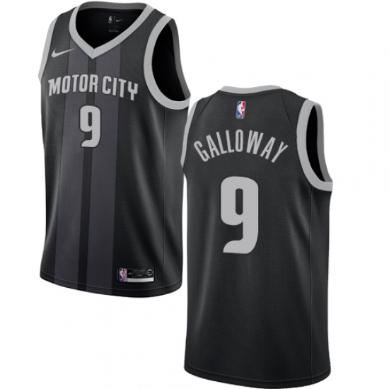 Youth Nike Detroit Pistons 9 Langston Galloway Swingman Black NBA Jersey - City Edition