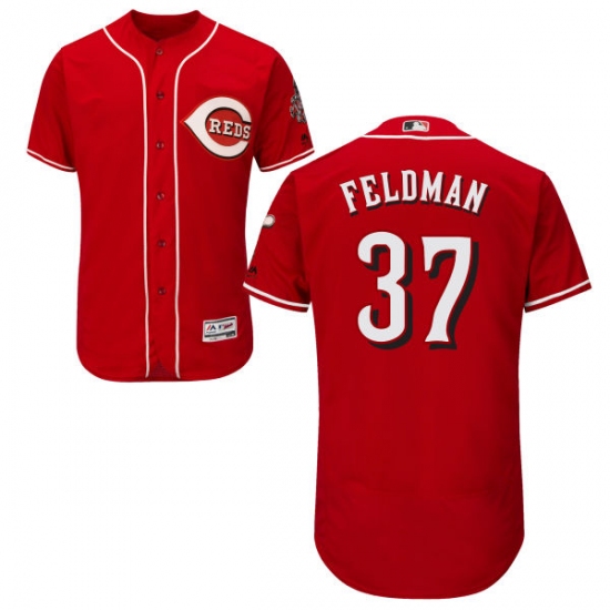 Men's Majestic Cincinnati Reds 37 Scott Feldman Red Flexbase Authentic Collection MLB Jersey