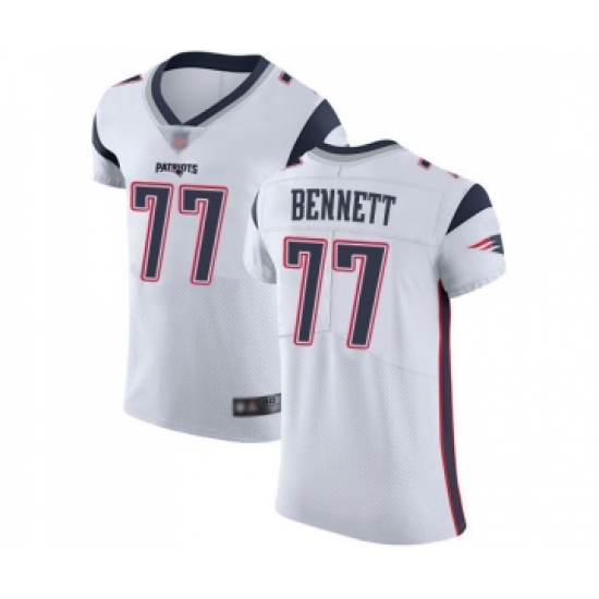 Men's New England Patriots 77 Michael Bennett White Vapor Untouchable Elite Player Football Jersey